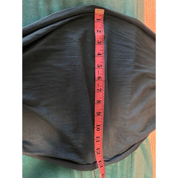 Modern Boho Chic Business Casual Teal Blue w/Silver Beading & Fringe Scarf - Picture 3 of 4